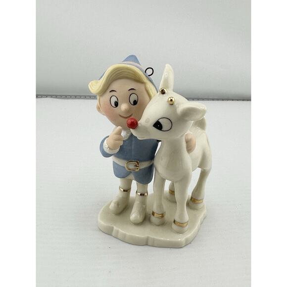 Vintage Lenox Rudolf and Hermey "Glowing Friendship" Ornament 2003 Porcelain - Picture 2 of 9